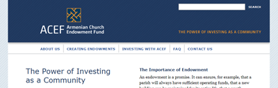 Armenian Church Endowment Fund (ACEF) website